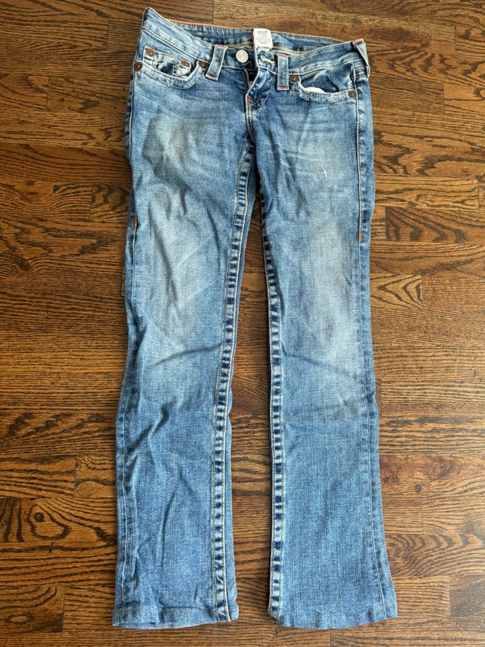 True Religion Medium-wash Blue Straight Leg Jeans